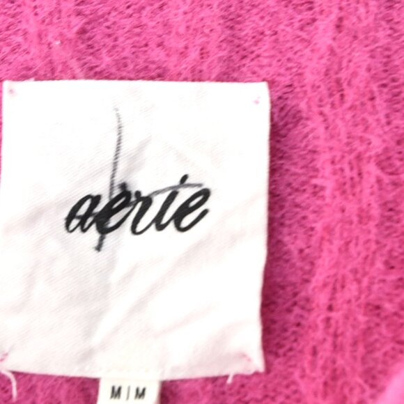 Aerie Oversized Sweater M Pink Super Soft Knit Slouchy Cozy Loungecore Barbiecor - Picture 7 of 8